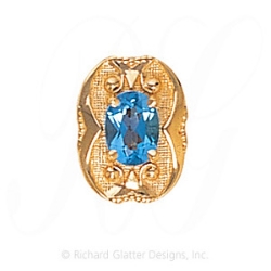 GS456 BT - 14 Karat Gold Blue Topaz Slide 